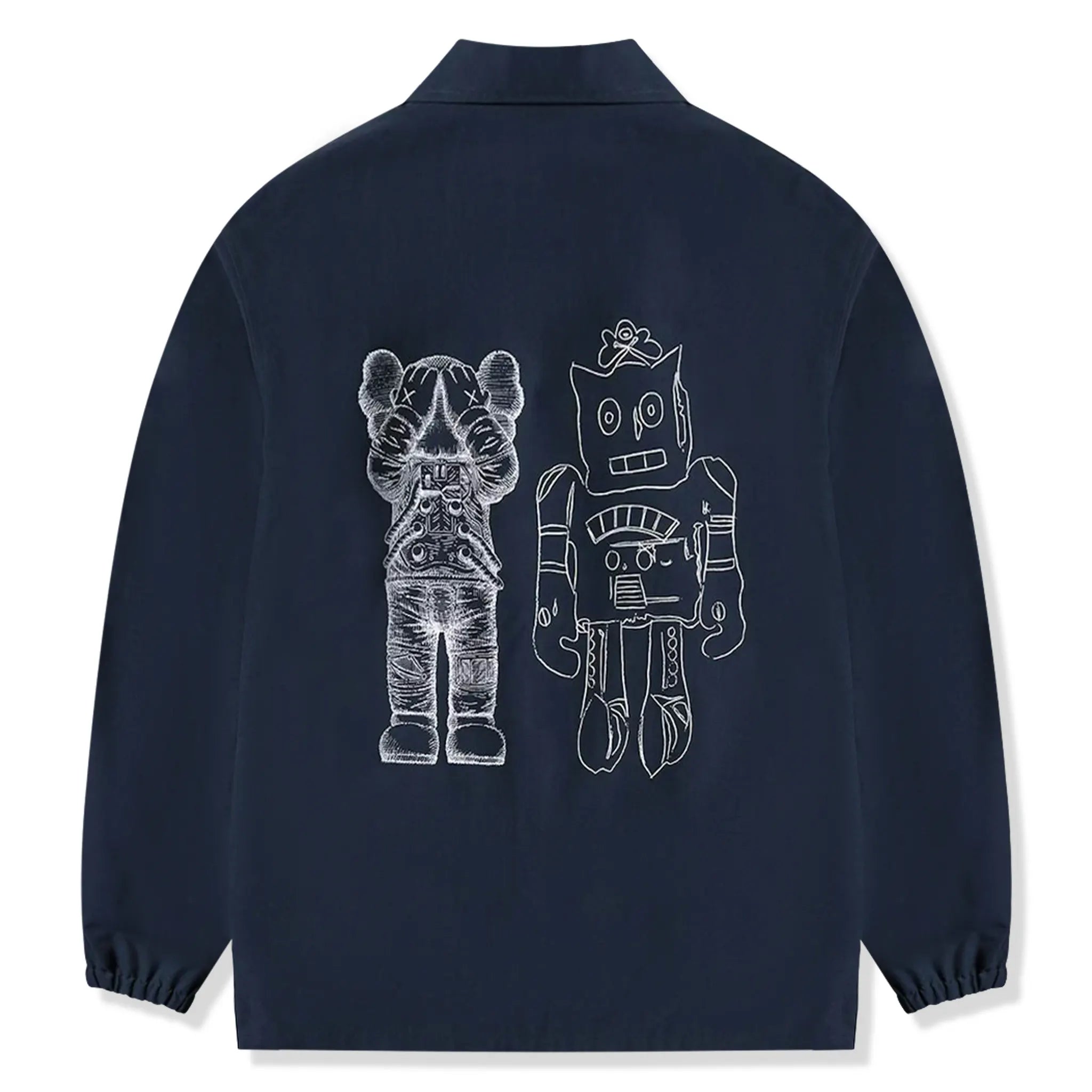 Back View of Kaws x Uniqlo Warhol Coach Navy Jacket 476316